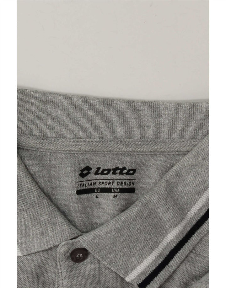 Tricou polo pentru bărbați Lotto, gri mediu cu pete