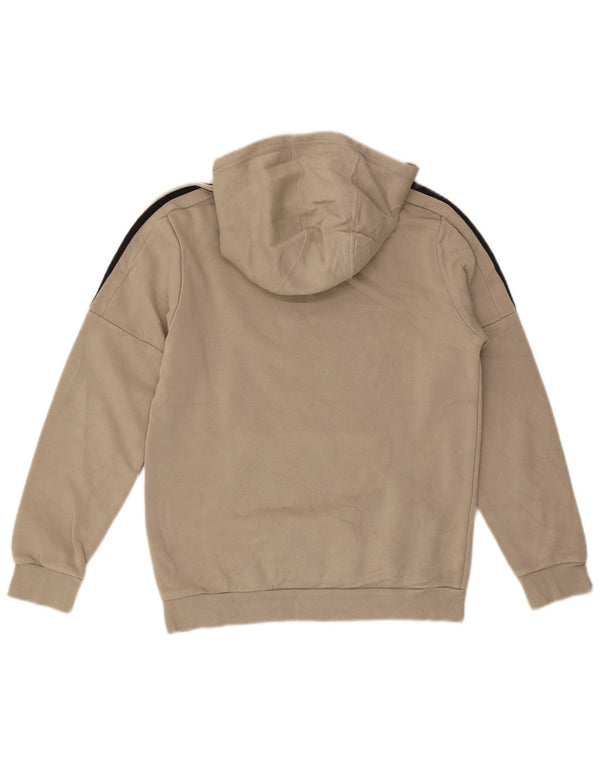 Pulover cu glugă cu grafic Adidas pentru băieți 13-14 ani, bumbac, bej