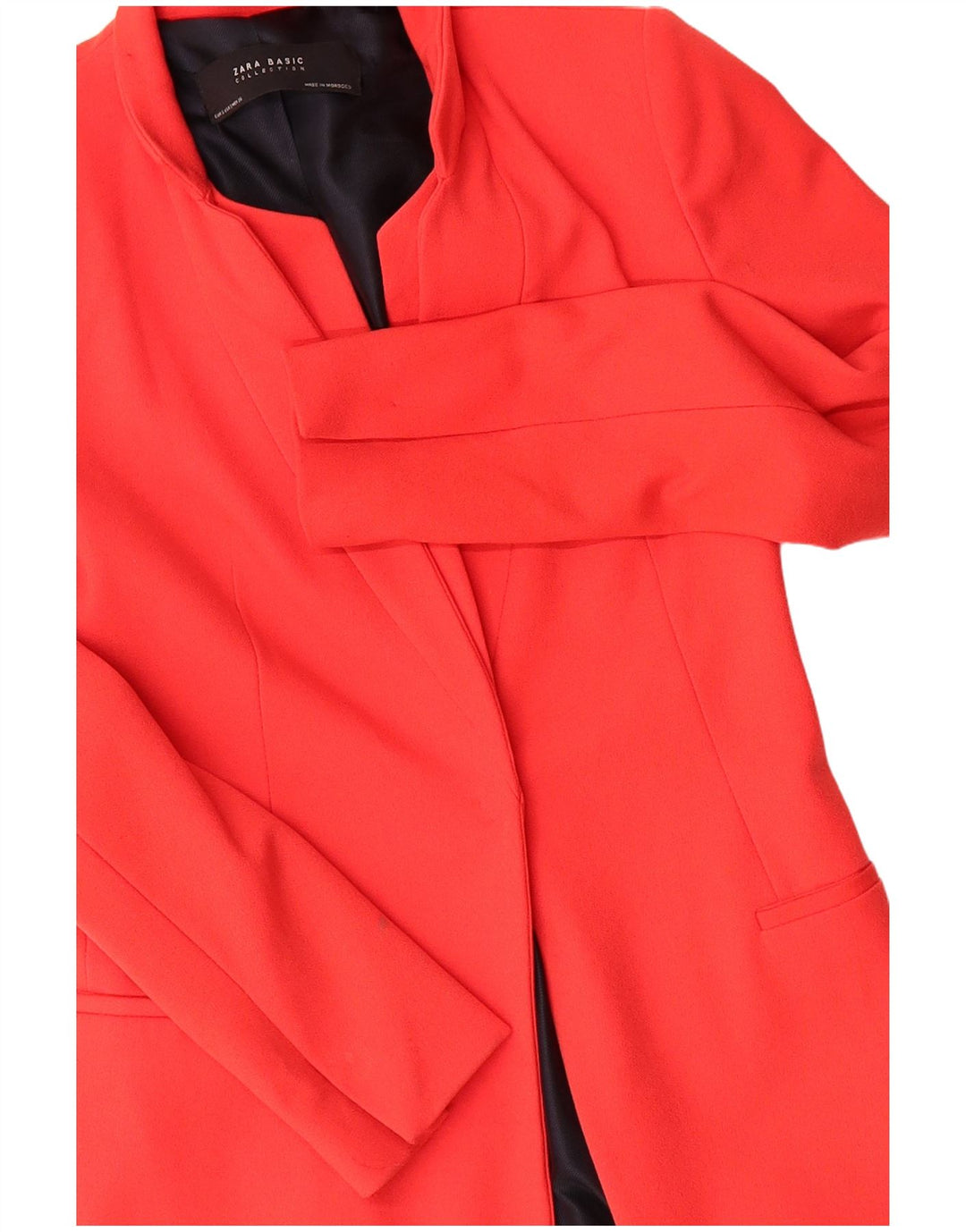 ZARA Womens Open Blazer Jacket UK 10 Small Red Polyester