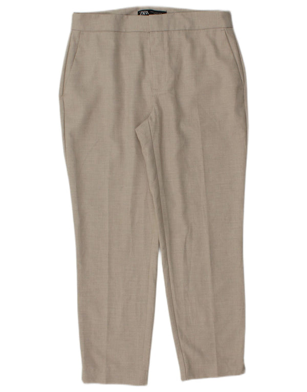 Pantaloni tăiați pentru femei Zara EU 36 XS L26 L24 Bej