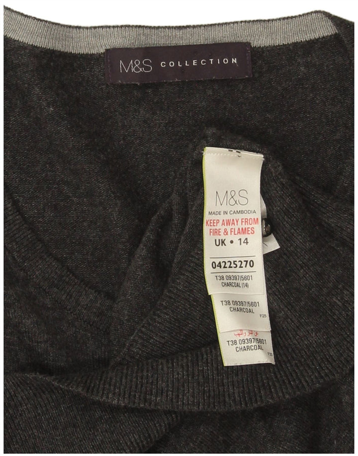 Pulover cardigan pentru femei Marks & Spencer UK 14 Medium Gri Viscose