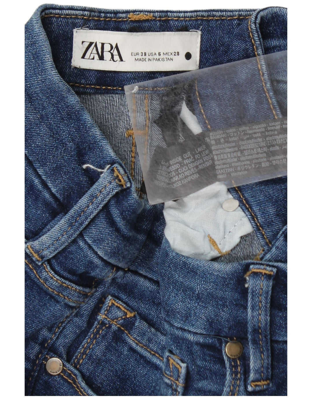 Blugi Zara Femei Bootcut EU 38 Mici W28 L32 Bumbac Albastru