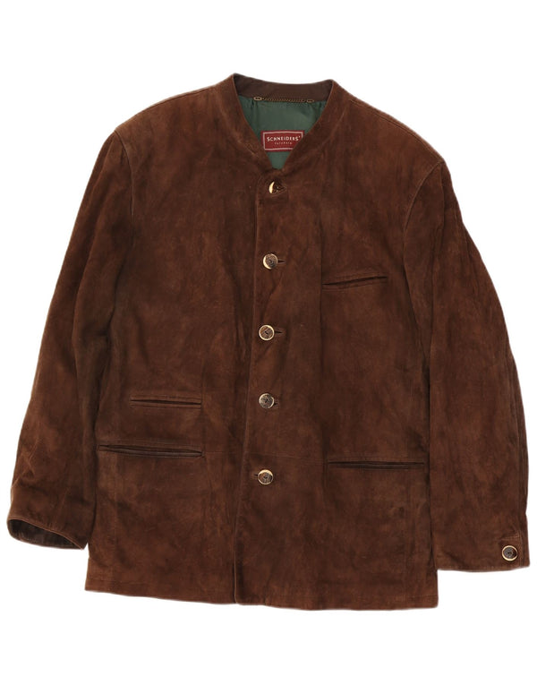 Schneiders Mens Suede Jacket UK 44 2XL Brown Leather Classic