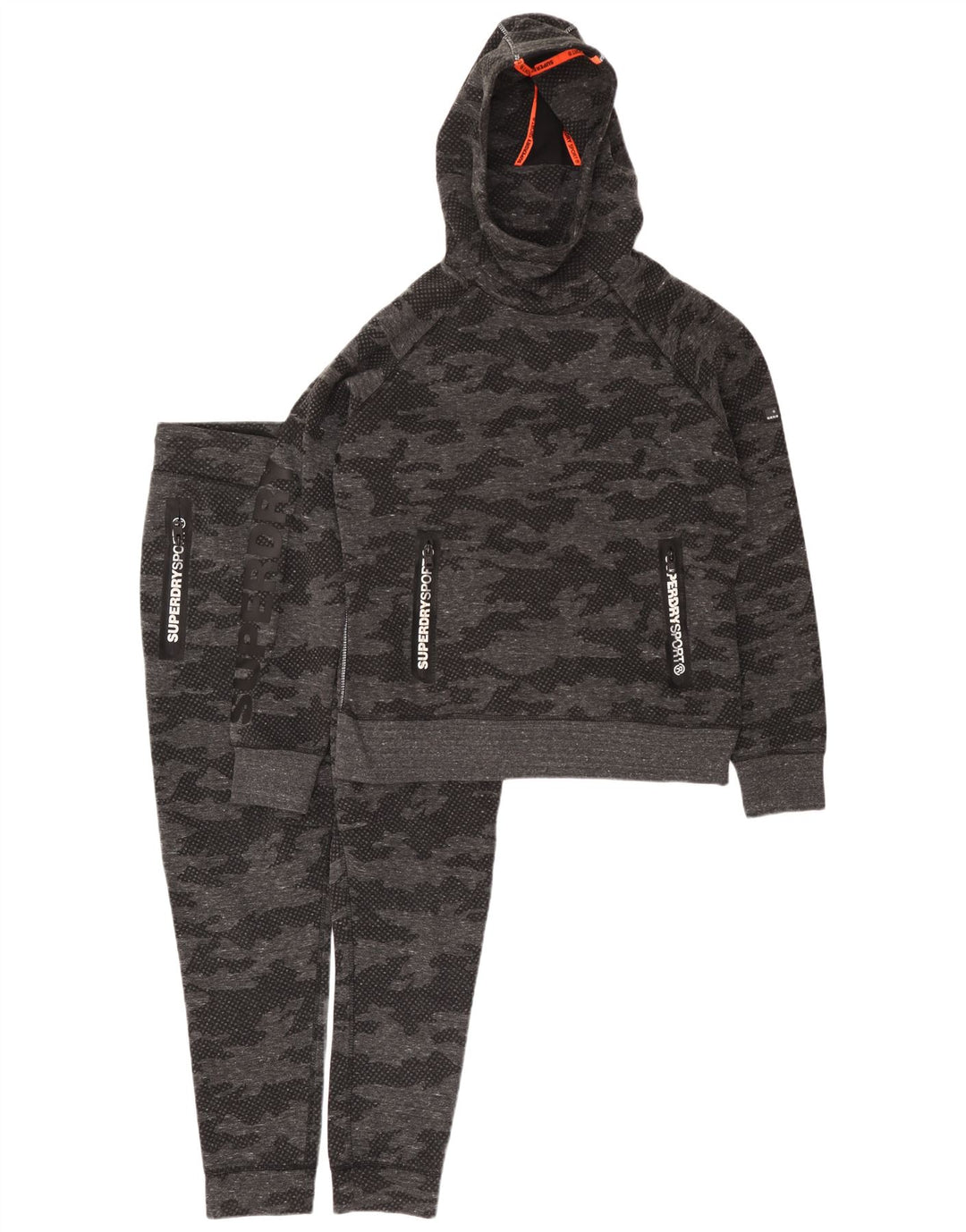 Trening complet cu grafic Superdry pentru femei UK 18 XL poliester camuflaj gri