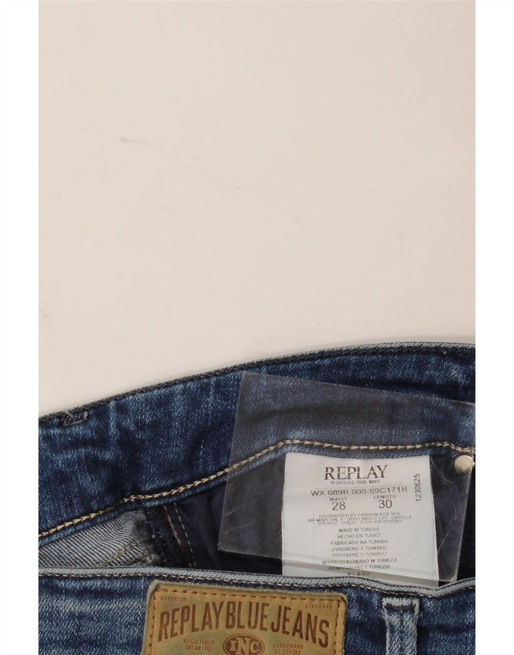 Replay Blugi slim pentru femei Luz distressed W28 L30 Bumbac albastru