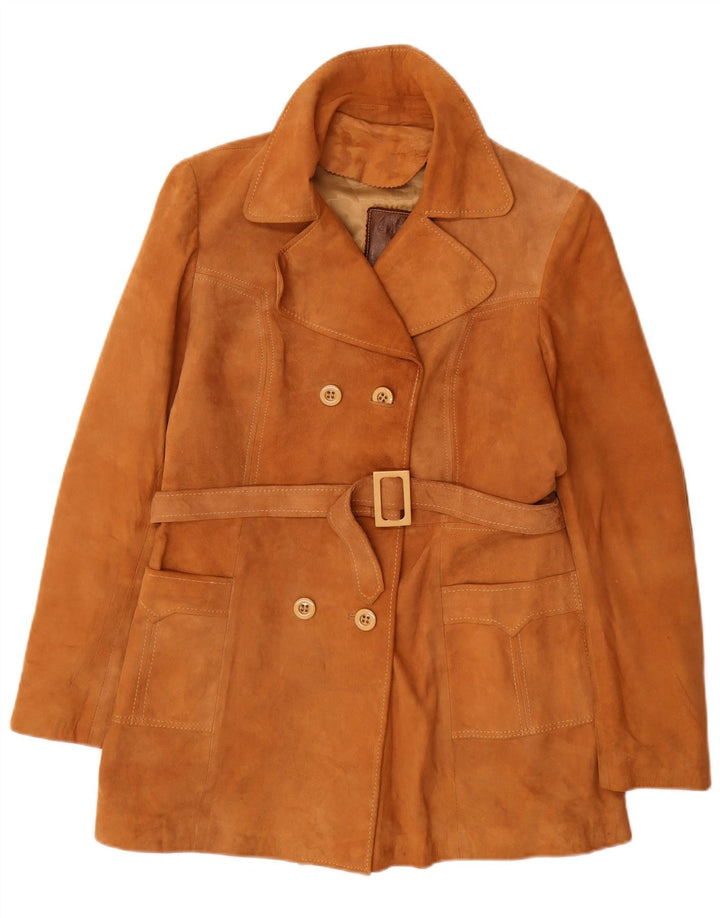 Jachetă de piele de căprioară dublu pentru femei Vintage IT 48 XL Bej
