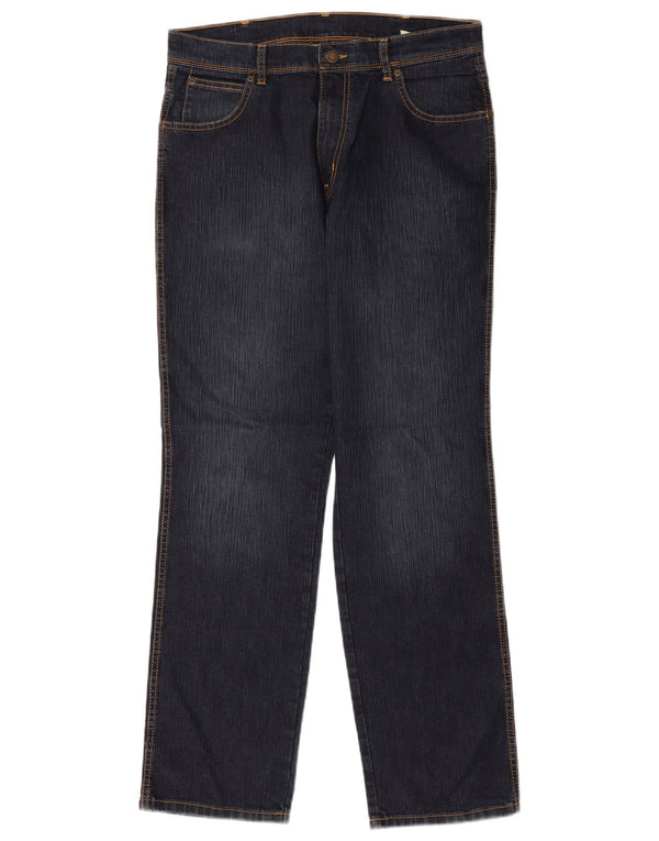 Blugi drepti pentru bărbați Wrangler, cu ajustare normală, L34 L32, bumbac, albastru bleumarin