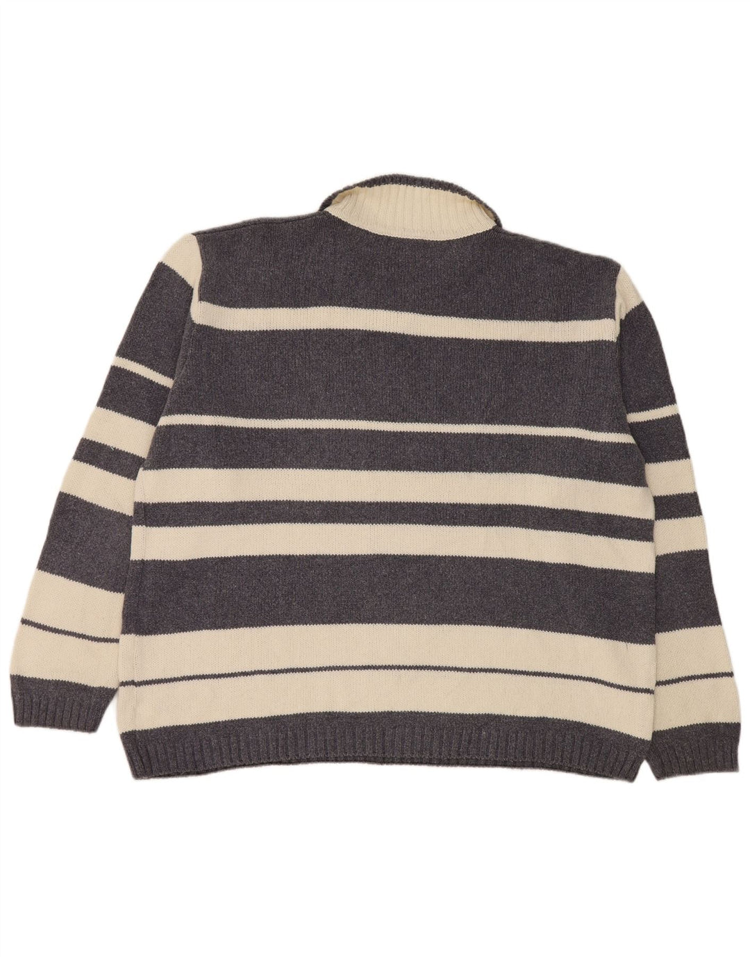 Pulover Levi's pentru bărbați cu gât polo, bumbac cu dungi mari, gri