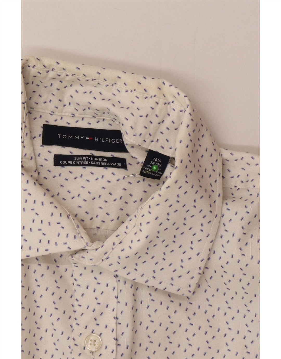 Cămașă pentru bărbați Tommy Hilfiger Slim Fit Mărimea 15 1/2 Mediu pete albe