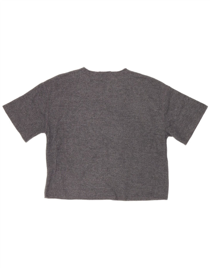 Tricou supradimensionat pentru femei Zara UK 10 Small Gri Poliester