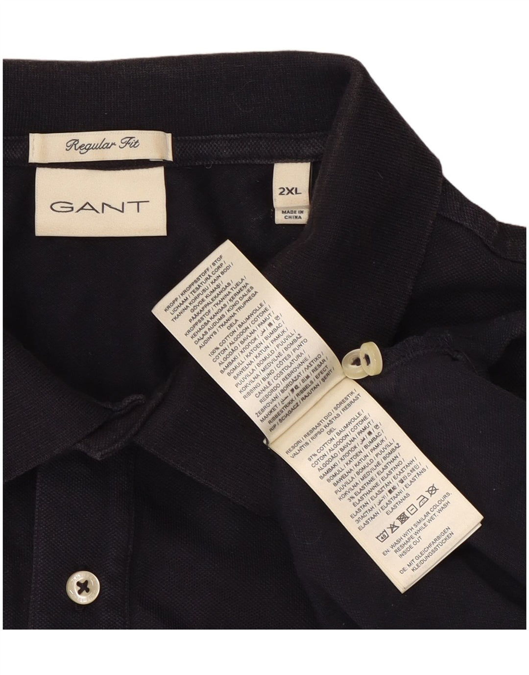 Tricou polo Gant pentru bărbați 2XL, bumbac bleumarin