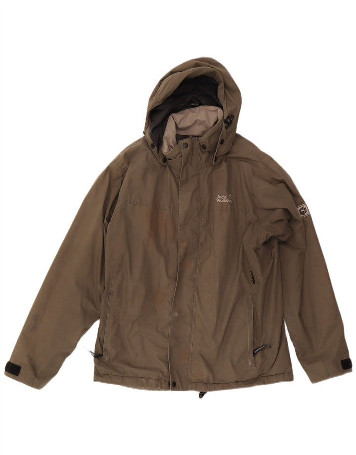Jack Wolfskin jachetă de vânt cu glugă pentru bărbați UK 36/38 Bej mediu