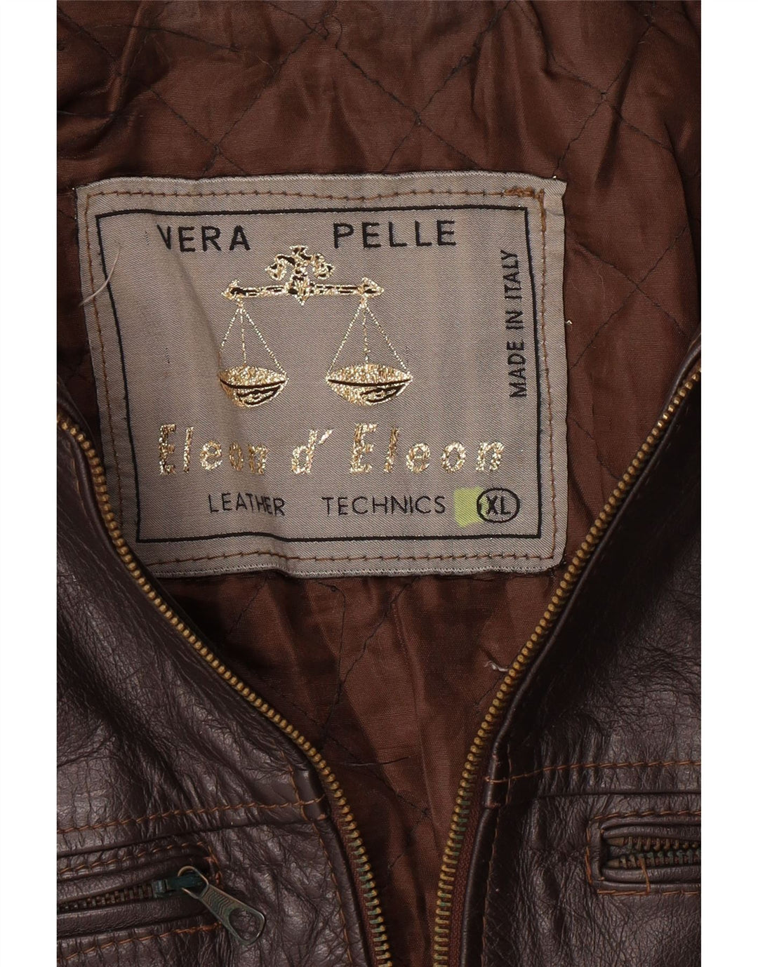 Jachetă de piele pentru bărbați VINTAGE UK 42 XL din piele maro