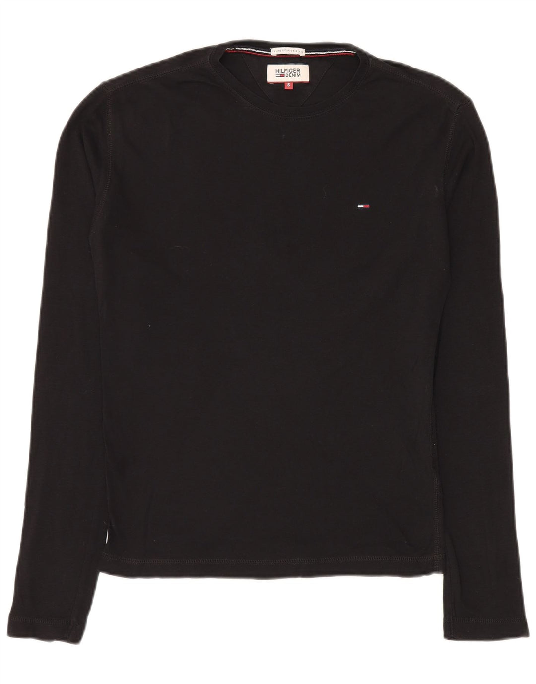 TOMMY HILFIGER Top pentru bărbați cu mânecă lungă din bumbac negru mic