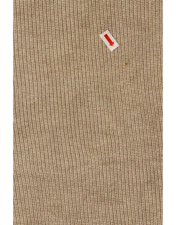 Eddie Bauer Pulover pentru bărbați cu gât roșu, mare, bej, bumbac