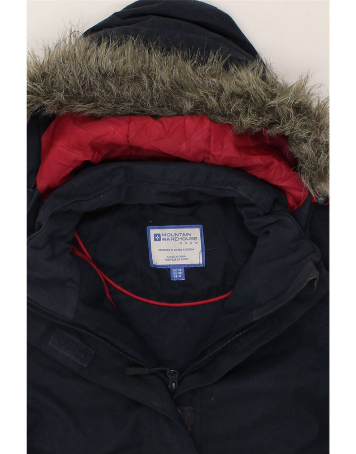MOUNTAIN WAREHOUSE Womens Hooded Windbreaker Jacket UK 10 Small  Navy Blue Vintage Mountain Warehouse and Second-Hand Mountain Warehouse from Messina Hembry 