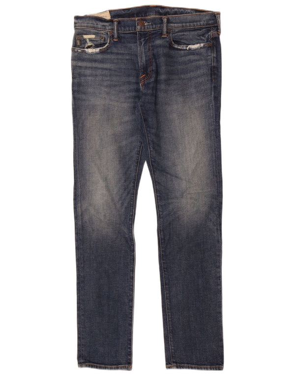 Blugi skinny distressed pentru bărbați Abercrombie & Fitch L32 L32 Bumbac albastru