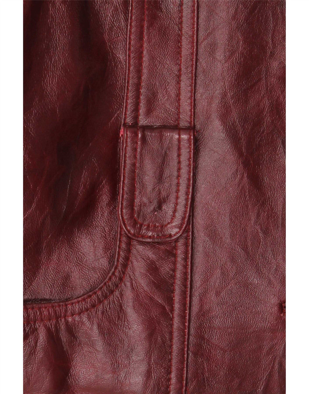 Jachetă de piele vintage pentru femei UK 26 5XL Burgundy