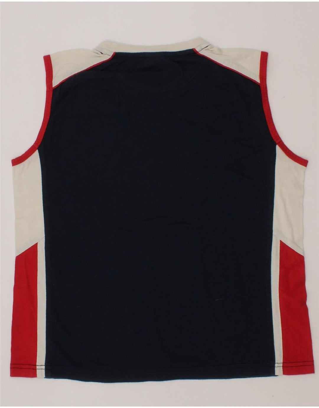 BRUGI Boys Graphic Vest Top 9-10 Years Navy Blue Colourblock Vintage Brugi and Second-Hand Brugi from Messina Hembry 