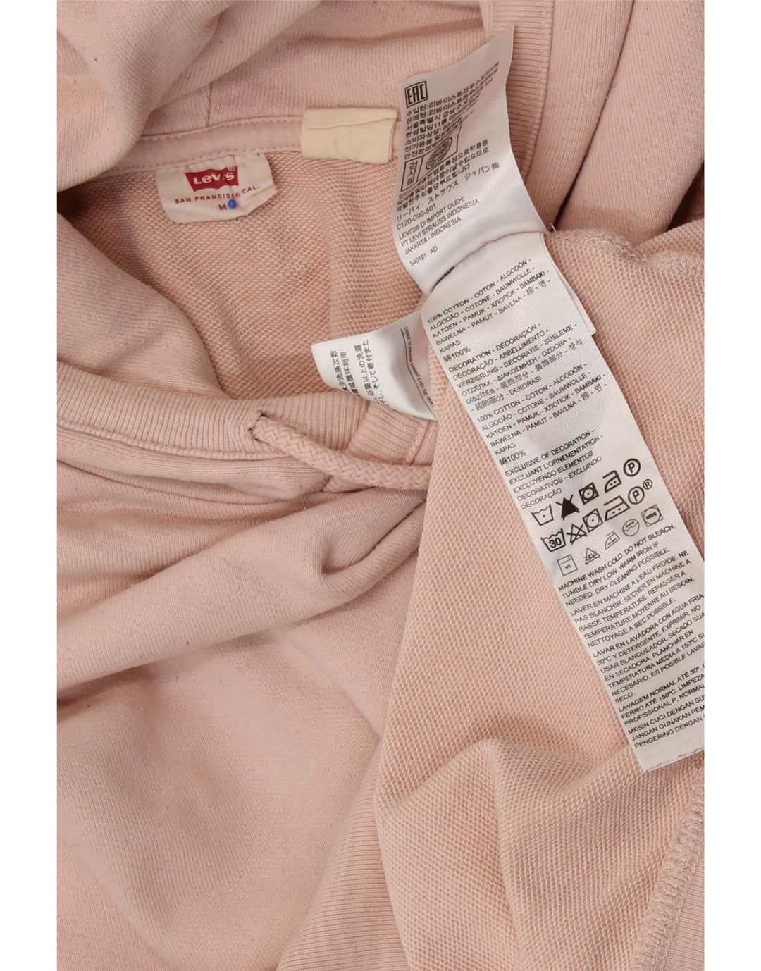Pulover supradimensionat pentru femei LEVI'S UK 14, bumbac roz mediu
