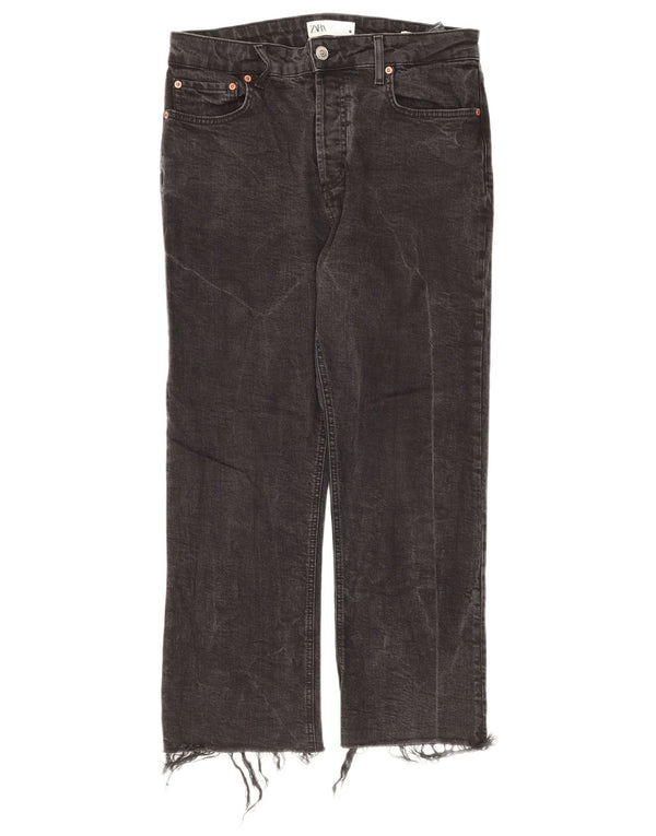 Blugi tăiați pentru femei Zara EU 42 Large W32 L25 Bumbac negru