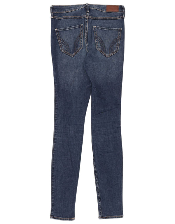 Blugi skinny Hollister pentru femei cu talie mare W25 L30 bumbac albastru