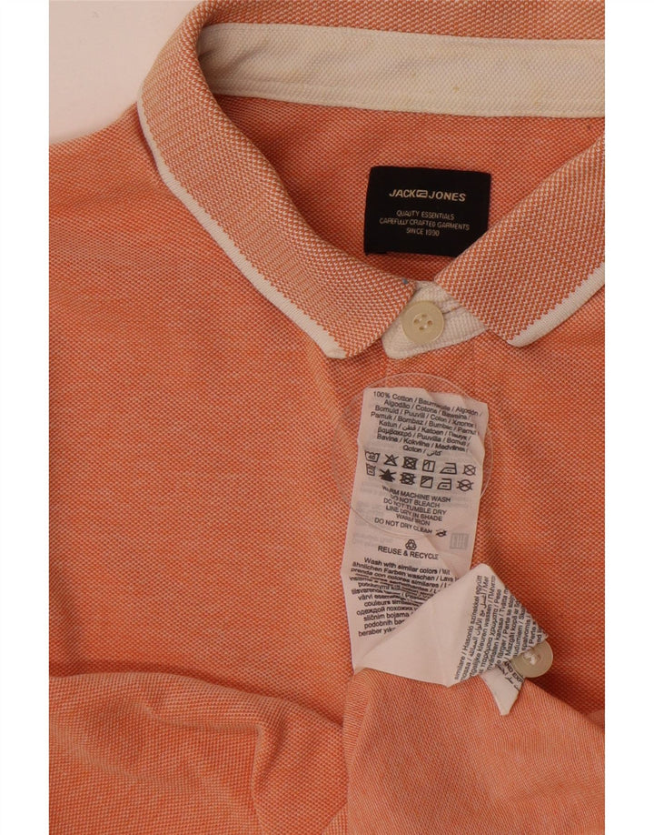 Tricou polo Jack & Jones pentru bărbați, bumbac portocaliu mic