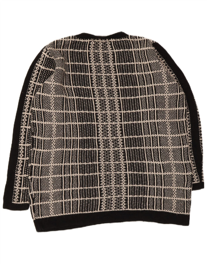 MARKS & SPENCER Pulover cu decolteu rotund pentru femei UK 16 Large Black Check