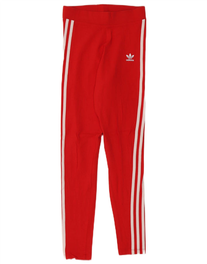 Leggings pentru femei Adidas UK 10 mic, roșu, bumbac