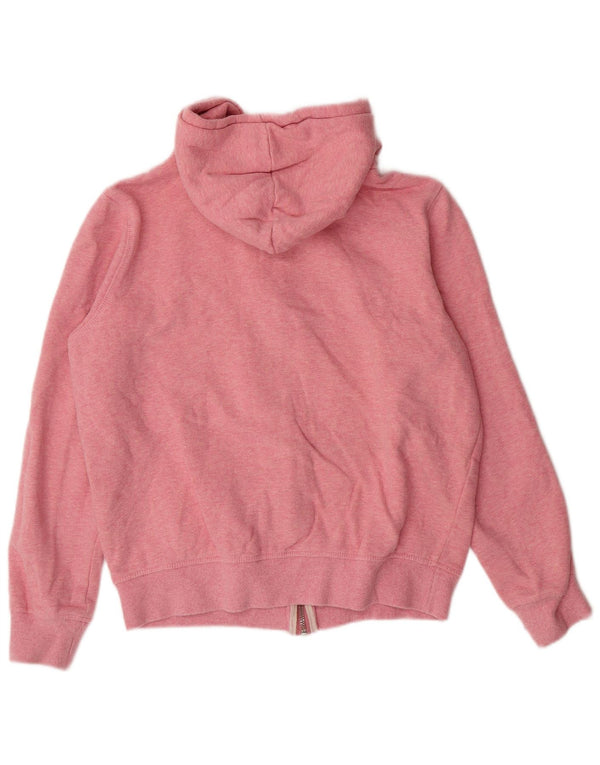 JACK WILLS Pulover cu capotă supradimensionat cu fermoar pentru femei UK 10 mic bumbac roz