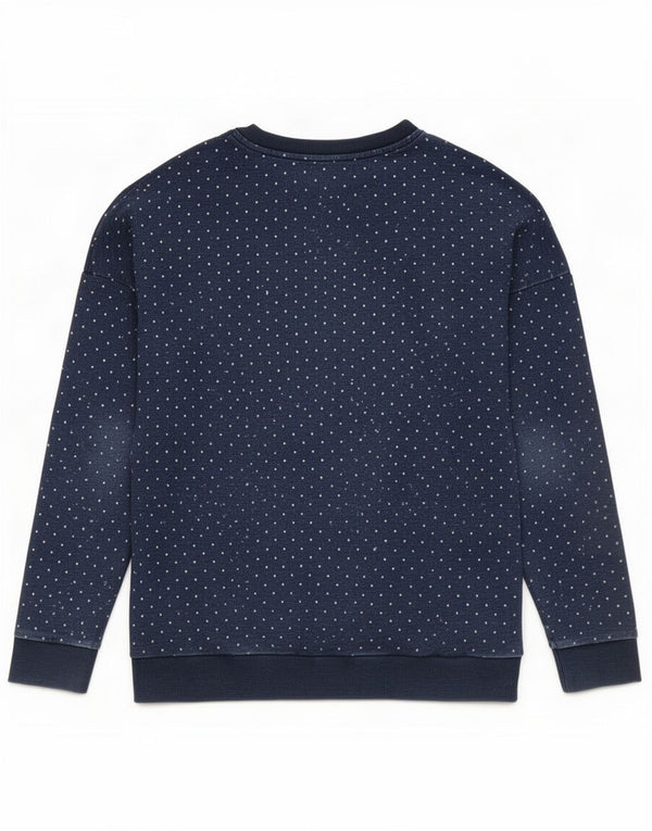 Adidas Fete Pulover Grafic Pulover 14-15 Ani Bleumarin Bumbac Patat