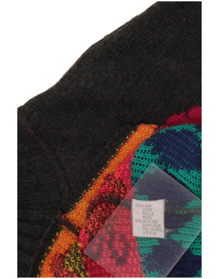 VINTAGE Pulover cu gât țestoasă pentru femei UK 18 XL Multicolor Geometric