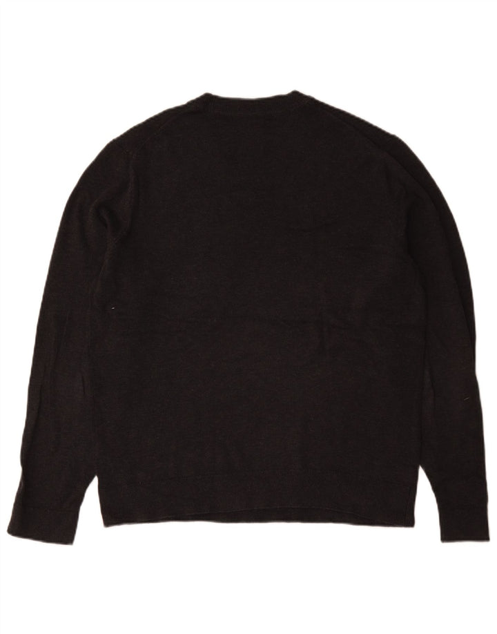 Pulover Abercrombie & Fitch pentru bărbați, cu gât crew, bumbac, gri mediu