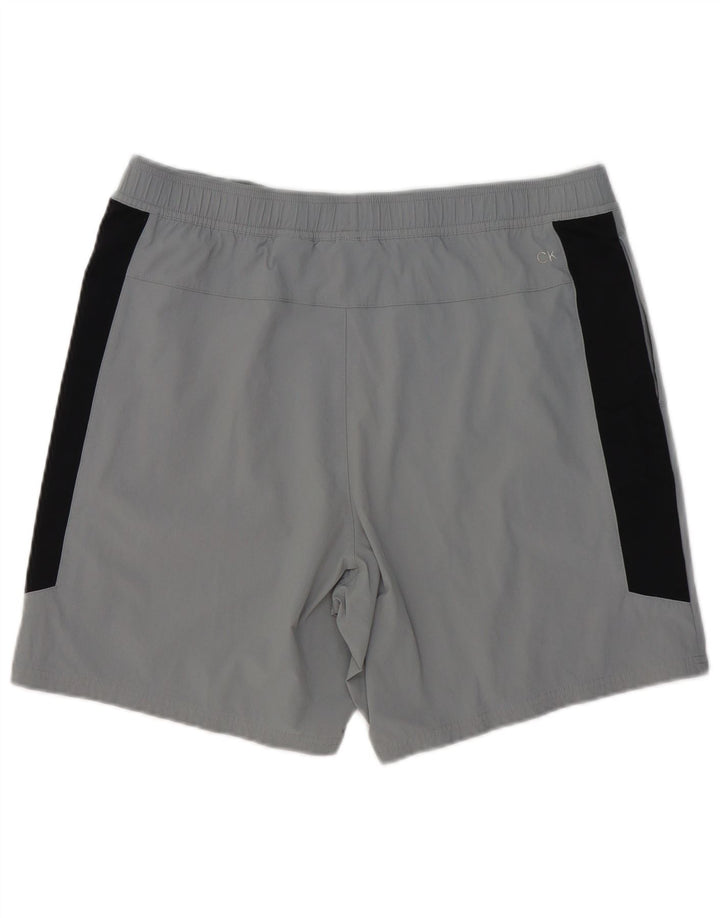 Pantaloni scurți sport de performanță Calvin Klein, XL, gri, poliester color bloc