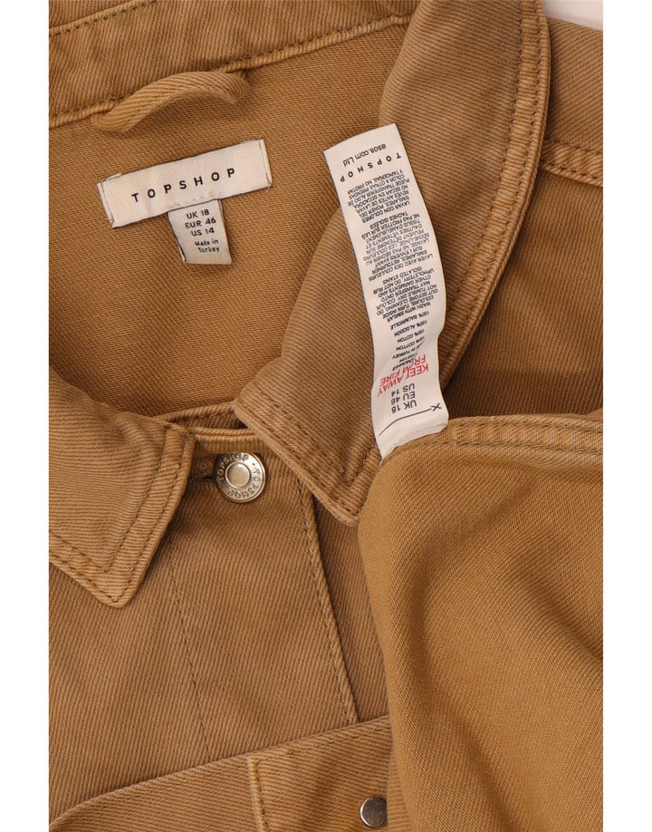 Jachetă de blugi supradimensionată pentru femei Zara UK 18 XL maro bumbac