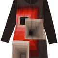 Rochie teacă cu mânecă lungă pentru femei Desigual UK 12 Medium Gri Geometric
