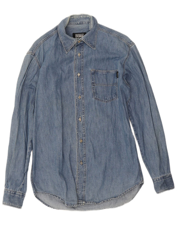 Gianfranco Ferre Mens Denim Shirt Small Blue