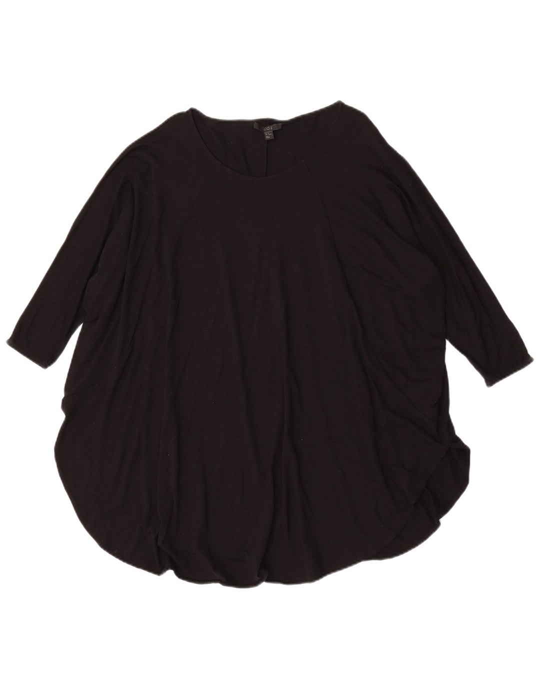 Cos Top cu tunică supradimensionată pentru femei cu mâneci 3/4 UK 14 Medium Black Viscose