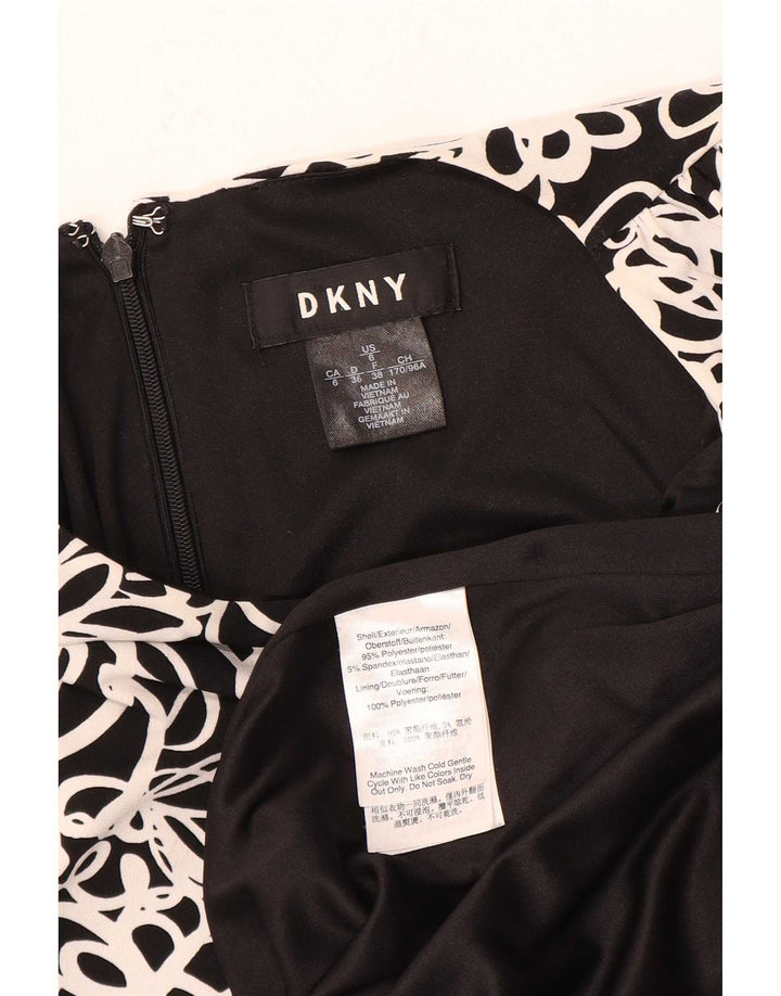 Rochie Dkny pentru femei, cu model abstract, fără mâneci, US 6 Medium Black