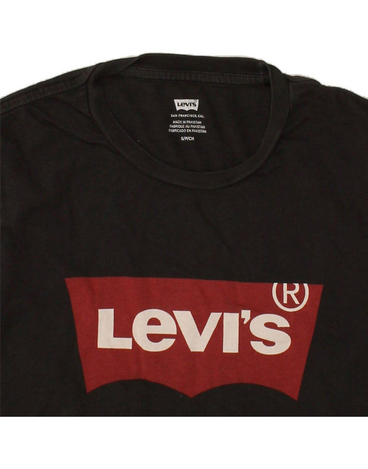 LEVI'S Mens Graphic T-Shirt Top Small Black Cotton Vintage Levi's and Second-Hand Levi's from Messina Hembry 