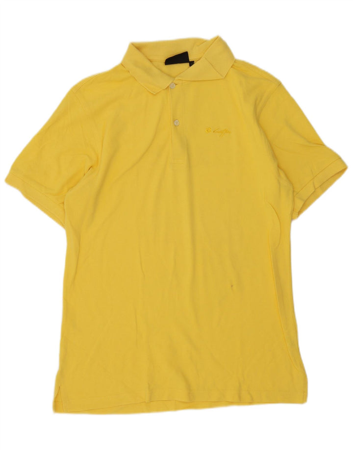 Tricou polo pentru bărbați Lotto din bumbac galben mare