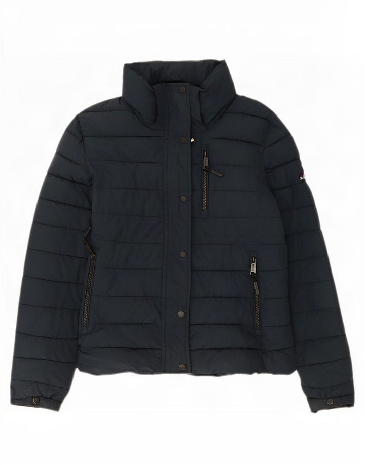 Jachetă căptușită Superdry pentru femei UK 10 Small, bleumarin, poliester