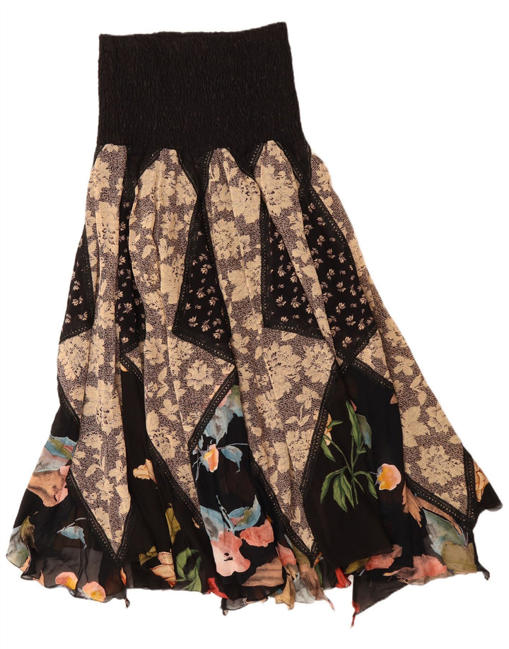 Fusta țigănească asimetrică vintage pentru femei W30 Medium Multicolor Patchwork