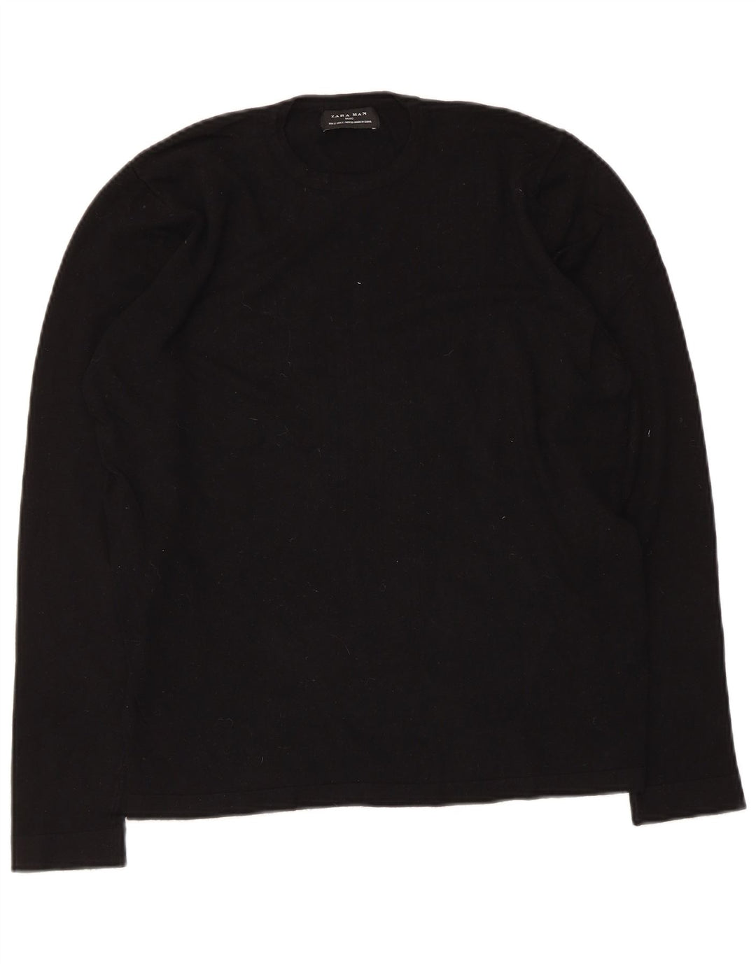 Top bărbați Zara cu mânecă lungă, mic, negru, viscoză