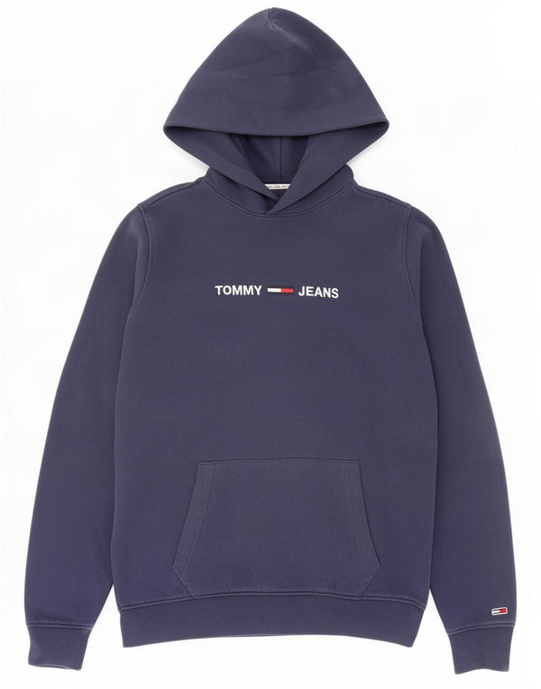 Pulover cu capota cu grafic Tommy Hilfiger pentru femei, bumbac mediu albastru bleumarin