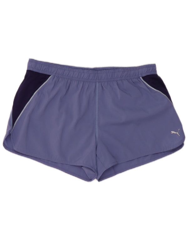 Pantaloni scurti sport Puma pentru femei UK 14, mari, mov, poliester color bloc