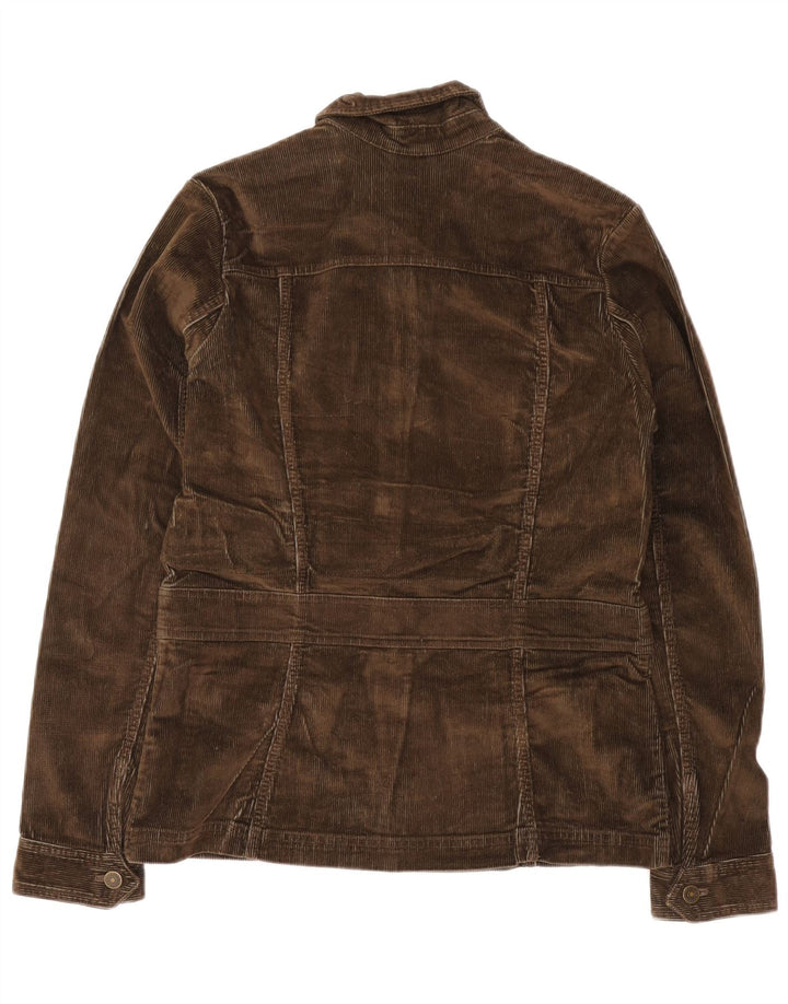 Jachetă înaltă din velur pentru femei Eddie Bauer UK 14, bumbac maro mediu