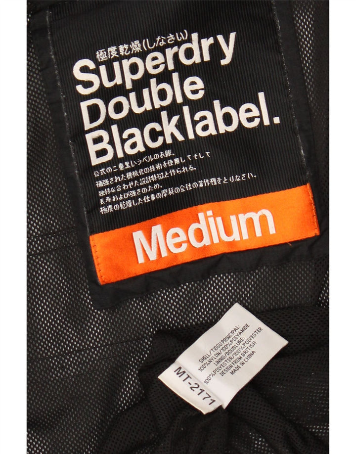 SUPERDRY Jachetă de ploaie grafică pentru femei UK 14 Medium Black Nylon