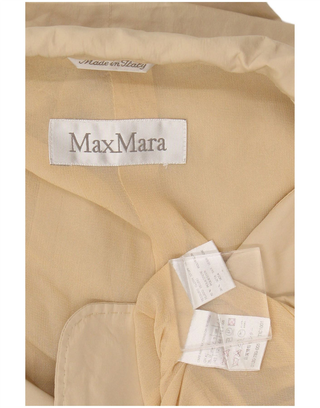 Blazer pentru femei Max Mara cu 2 nasturi, UK 14, mare, bej, poliester