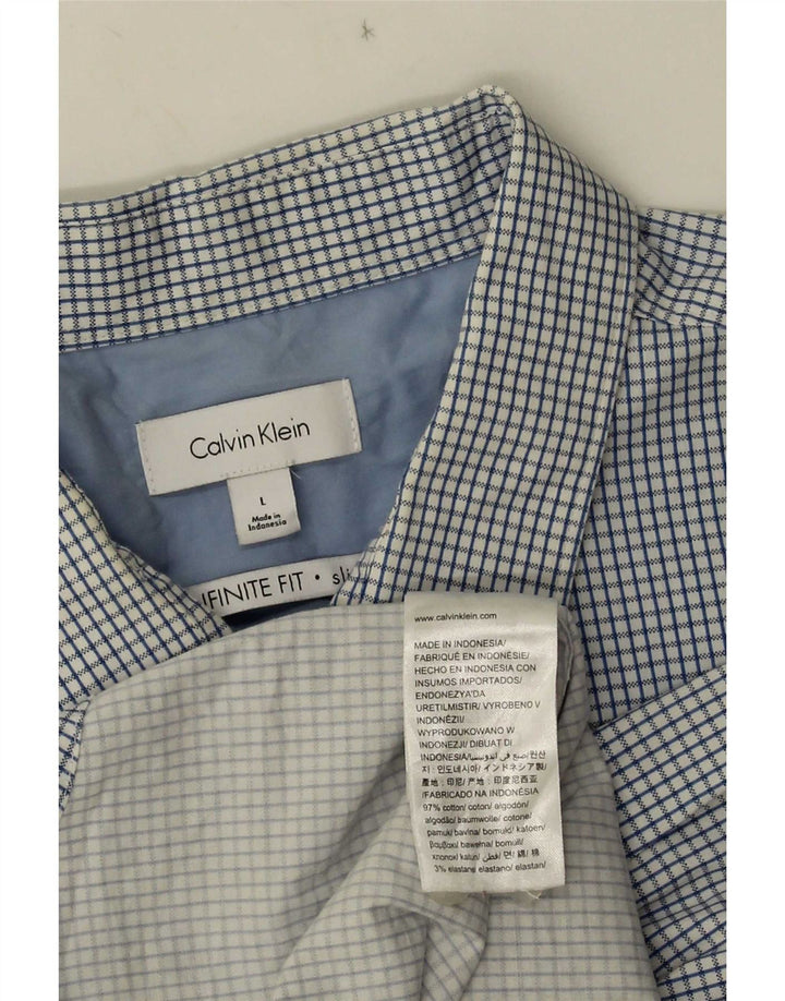 Cămașă pentru bărbați Calvin Klein Slim Fit, mare, albastru, din bumbac